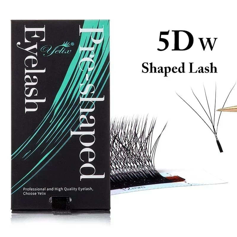 Naturlige bløde 3D-8D W-form færdige vifter vipper
