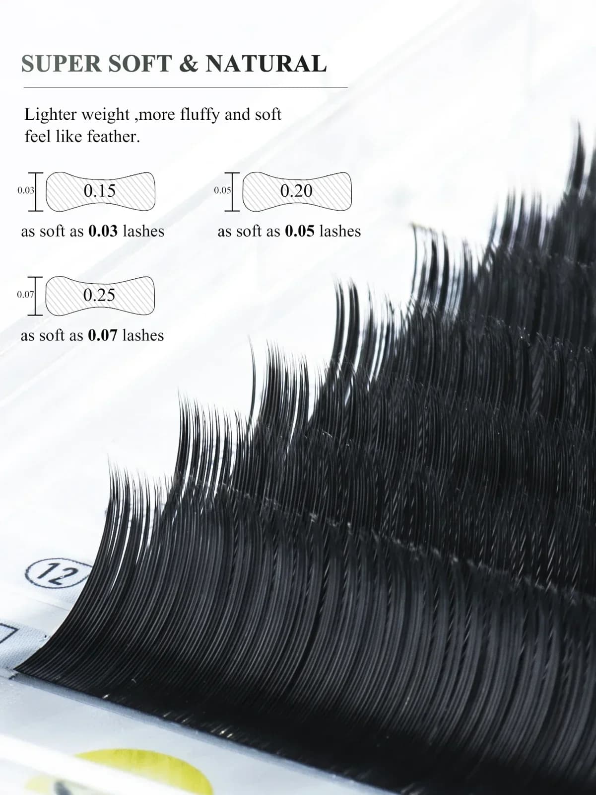 Klassiske Ellipse Flade Matte Naturlige Øjenvippe Extensions