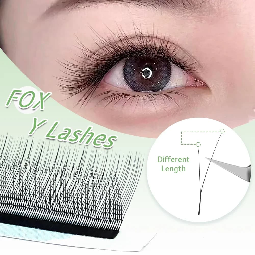 Fox Eye 1D Y-form færdiglavet volumen vippefans 8-13mm