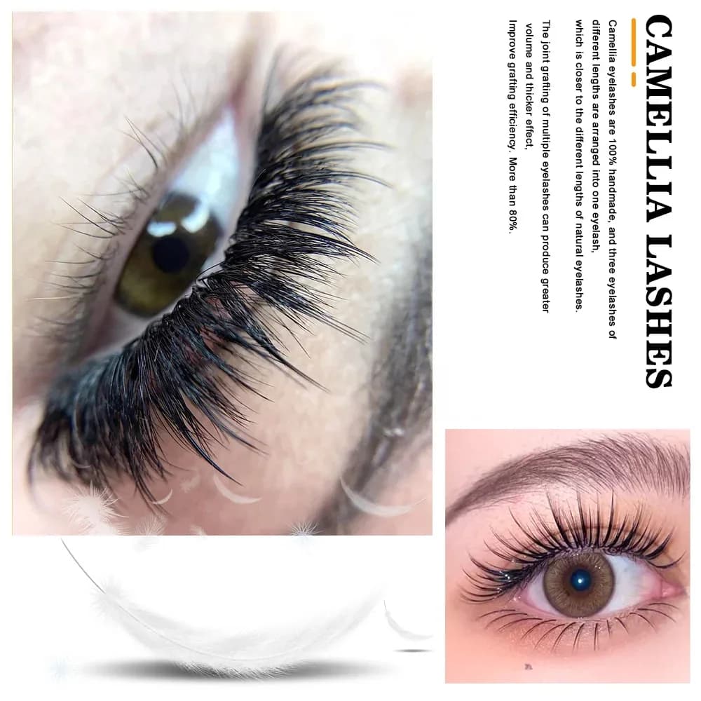 Camellia multi-længde volumen-vifte vippeextensions