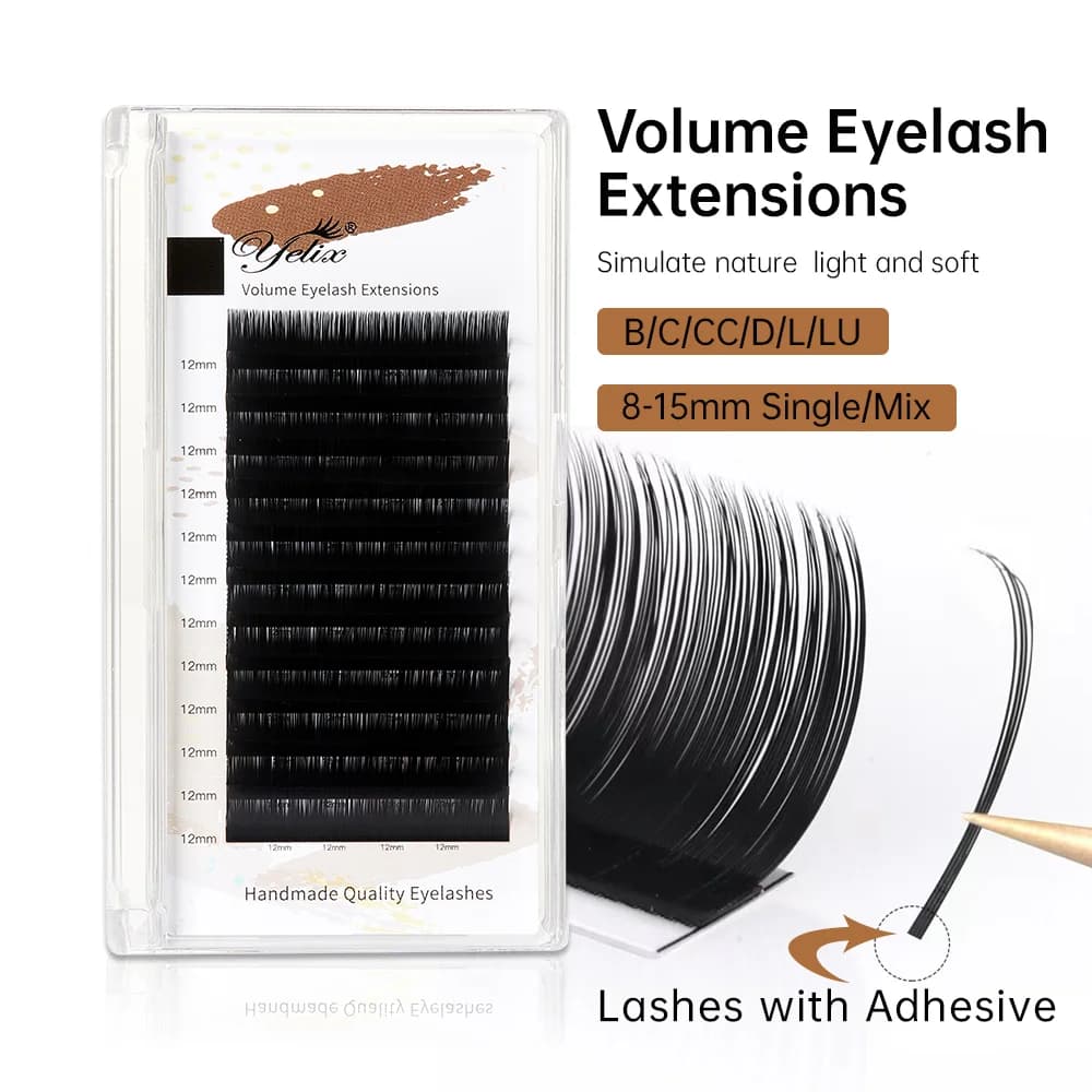 Premium klassiske individuelle vippeextensions med lim