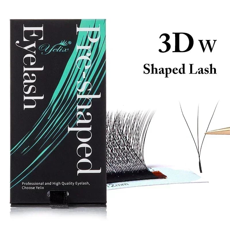Naturlige bløde 3D-8D W-form færdige vifter vipper