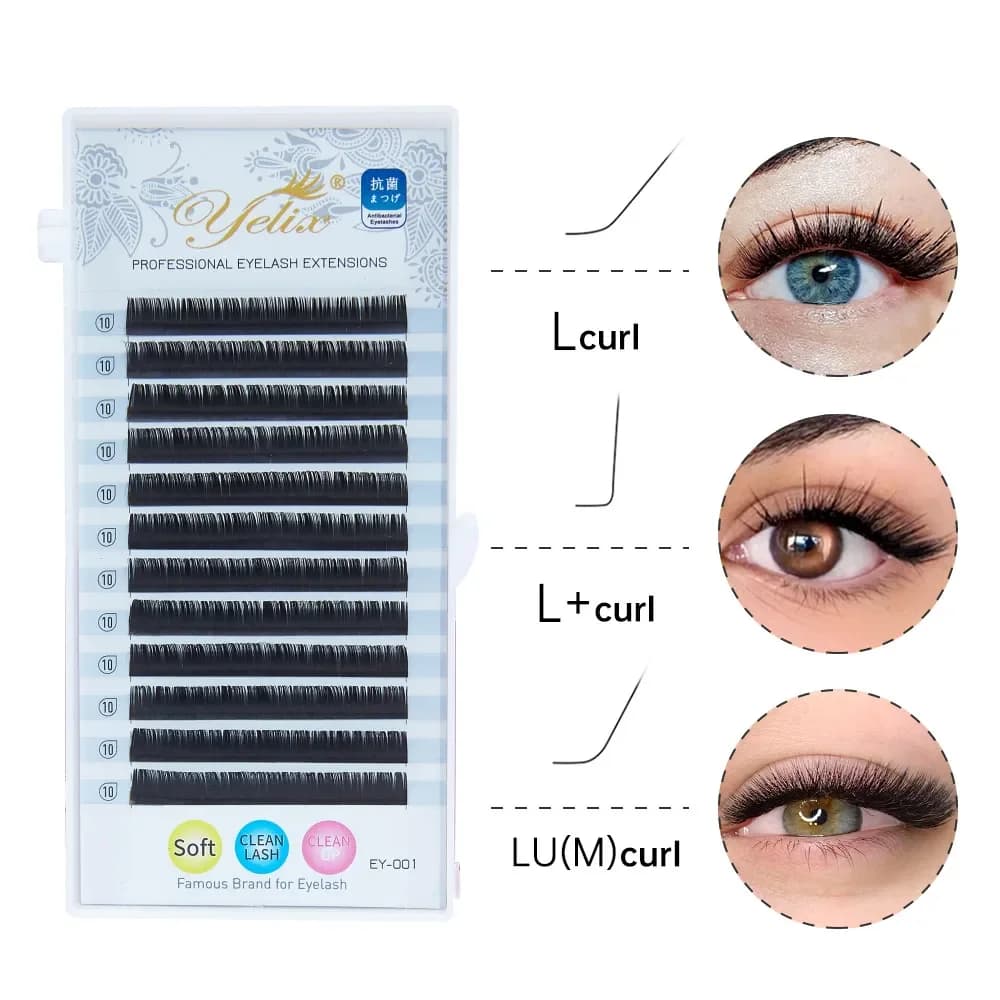 L-kur mat mink individuelle vippeextensions 8-15mm