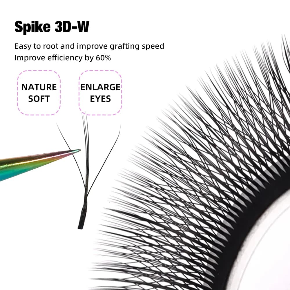 Sort og lilla spike 3D-W fluffy volumelashes