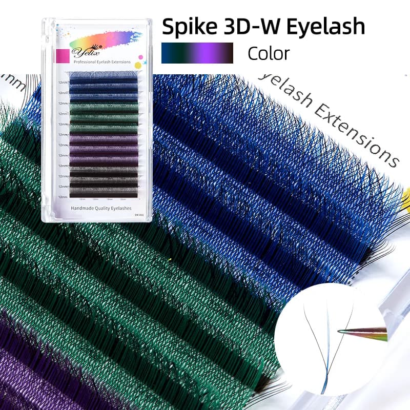 Sort og lilla spike 3D-W fluffy volumelashes