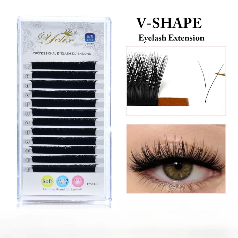 V-form auto-fan blooming lashes mix 8-15mm