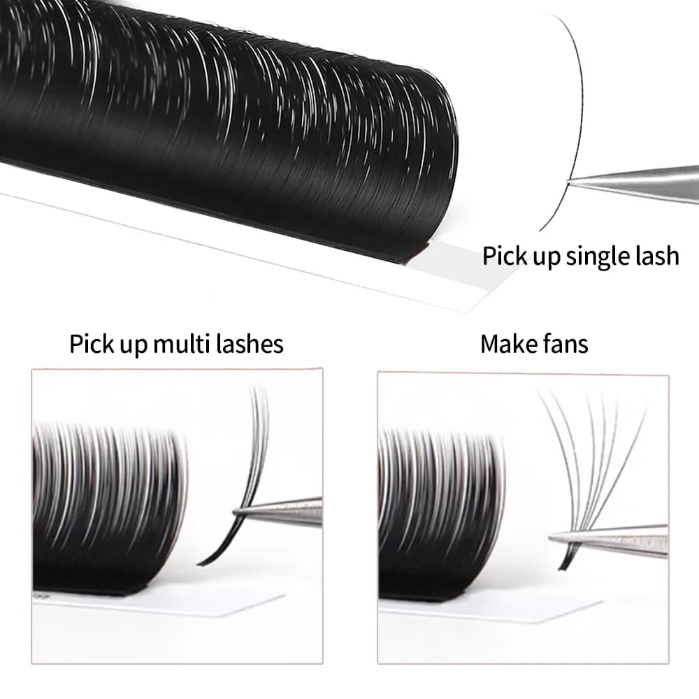 Premium klassiske individuelle vippeextensions med lim