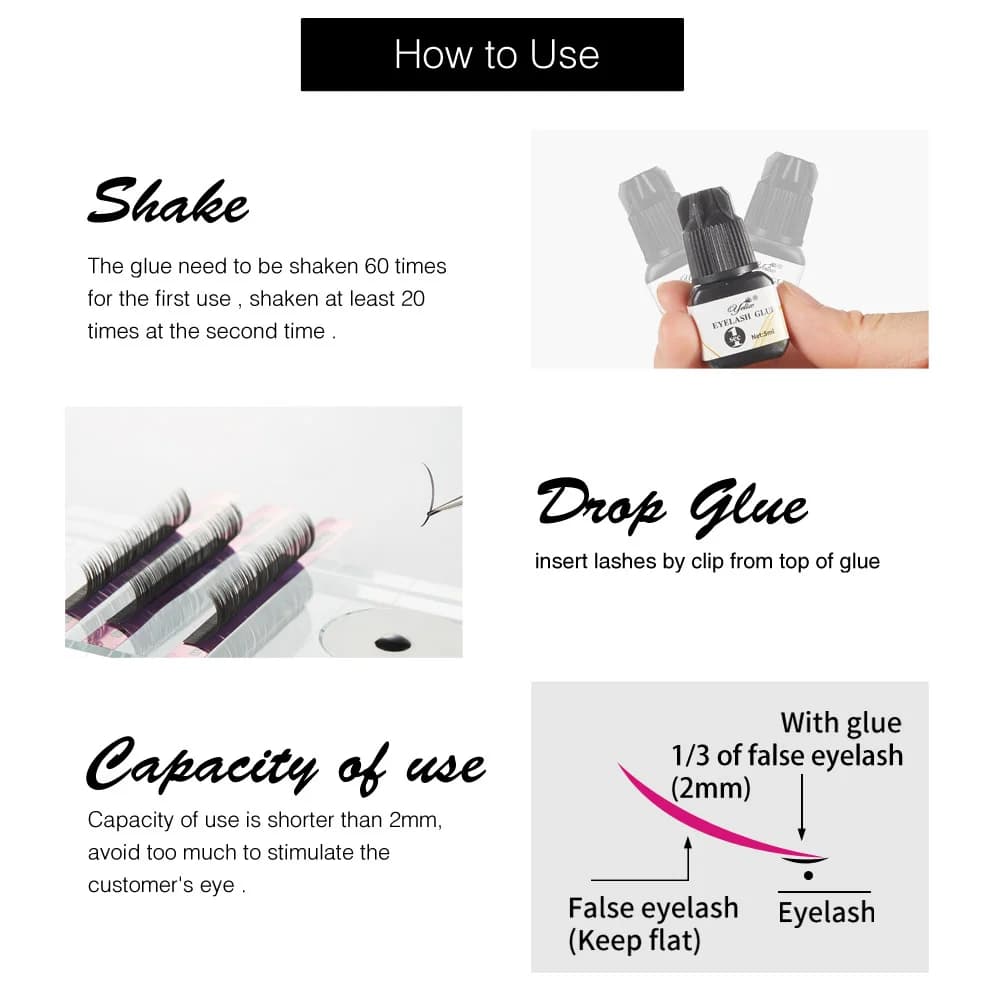 Professionel Lim til Vippe Extensions 5 ml 3-pakning
