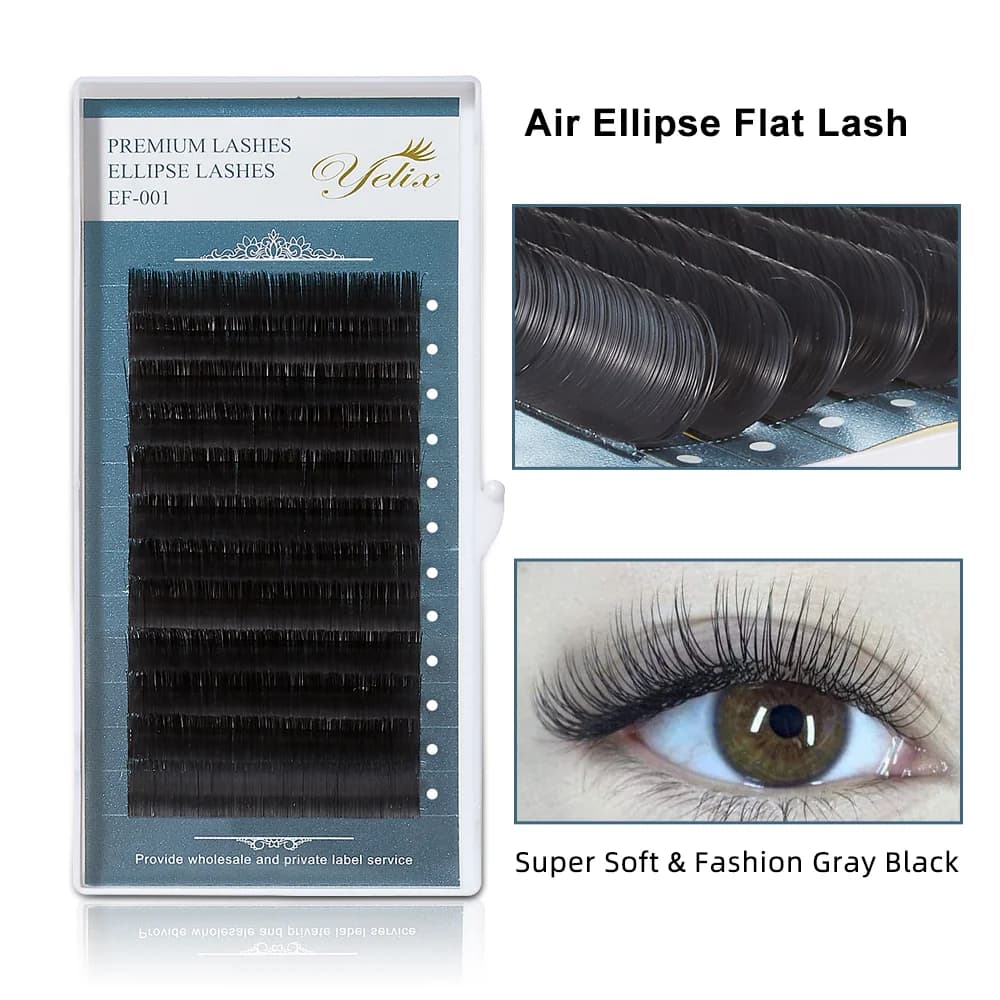 Air Flat D+ curl elliptiske vippeextensions